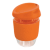 Reuseable glass coffee cup Orange